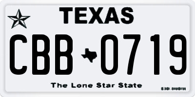 TX license plate CBB0719