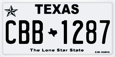 TX license plate CBB1287