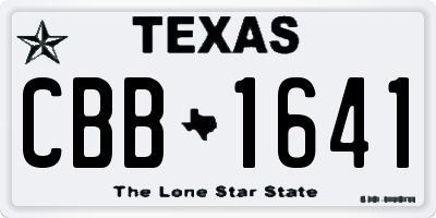 TX license plate CBB1641