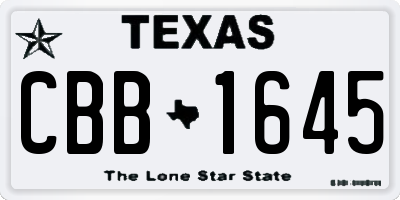 TX license plate CBB1645