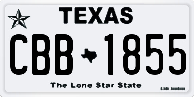 TX license plate CBB1855