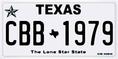 TX license plate CBB1979