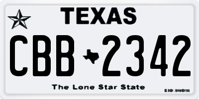 TX license plate CBB2342