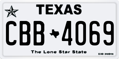 TX license plate CBB4069