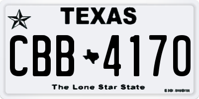 TX license plate CBB4170