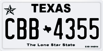 TX license plate CBB4355