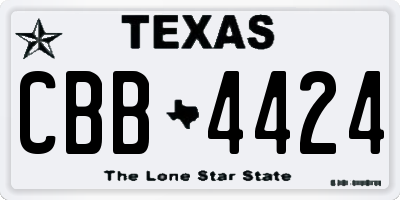 TX license plate CBB4424