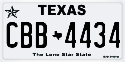 TX license plate CBB4434