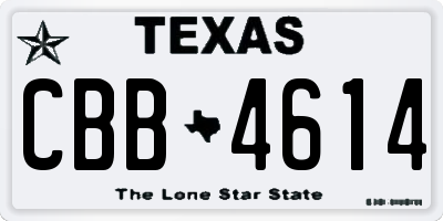 TX license plate CBB4614