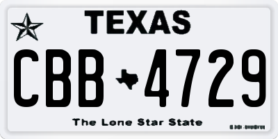TX license plate CBB4729