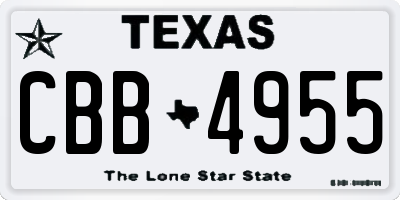 TX license plate CBB4955