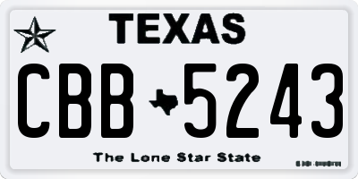 TX license plate CBB5243