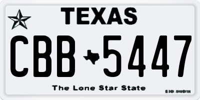 TX license plate CBB5447
