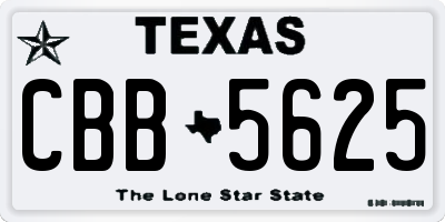 TX license plate CBB5625