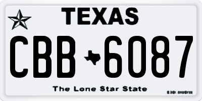 TX license plate CBB6087