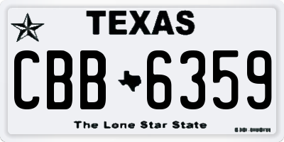 TX license plate CBB6359