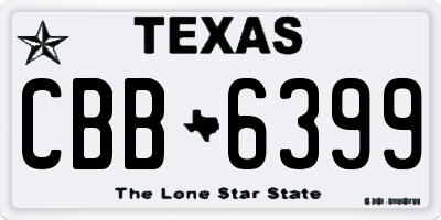 TX license plate CBB6399