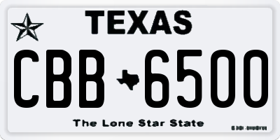 TX license plate CBB6500