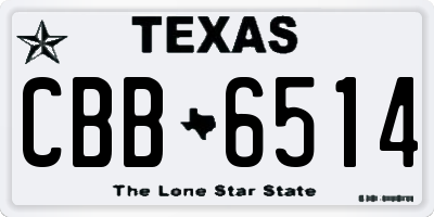 TX license plate CBB6514