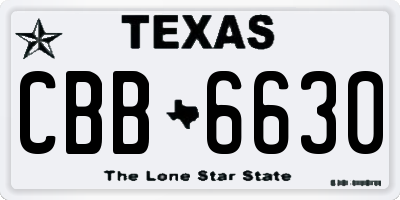 TX license plate CBB6630