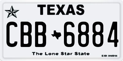 TX license plate CBB6884