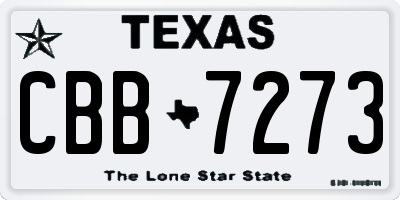 TX license plate CBB7273