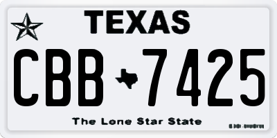 TX license plate CBB7425