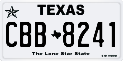 TX license plate CBB8241