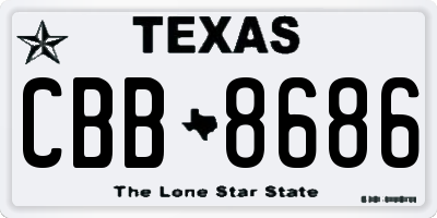 TX license plate CBB8686