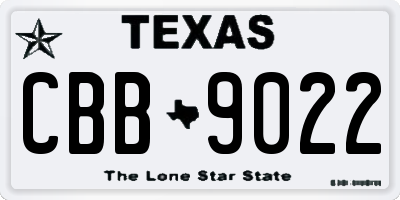 TX license plate CBB9022