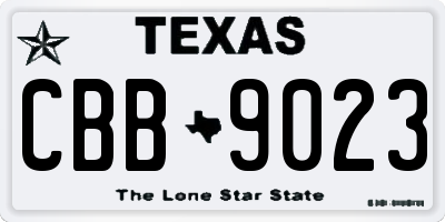 TX license plate CBB9023