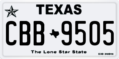TX license plate CBB9505