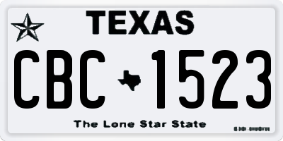 TX license plate CBC1523