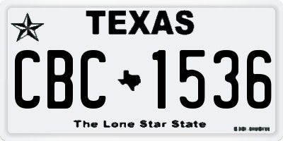 TX license plate CBC1536
