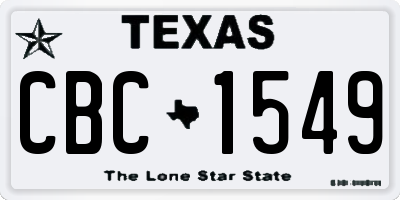 TX license plate CBC1549
