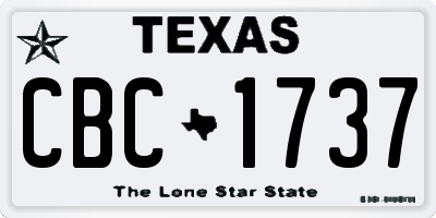 TX license plate CBC1737