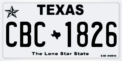 TX license plate CBC1826
