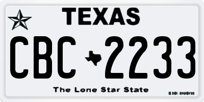 TX license plate CBC2233