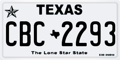 TX license plate CBC2293