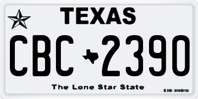 TX license plate CBC2390