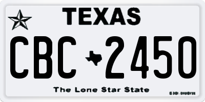 TX license plate CBC2450