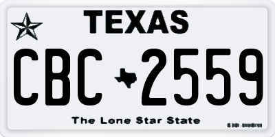 TX license plate CBC2559