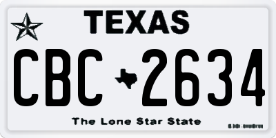 TX license plate CBC2634