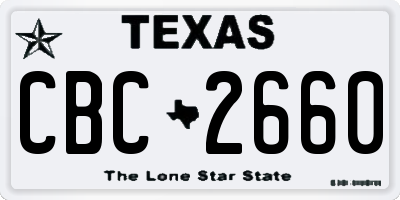 TX license plate CBC2660