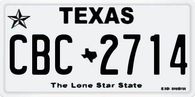TX license plate CBC2714