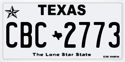 TX license plate CBC2773