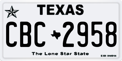 TX license plate CBC2958