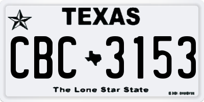 TX license plate CBC3153