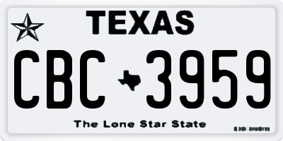 TX license plate CBC3959