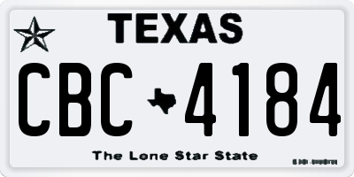TX license plate CBC4184